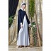 Collared Casual abaya - Navy Blue-White